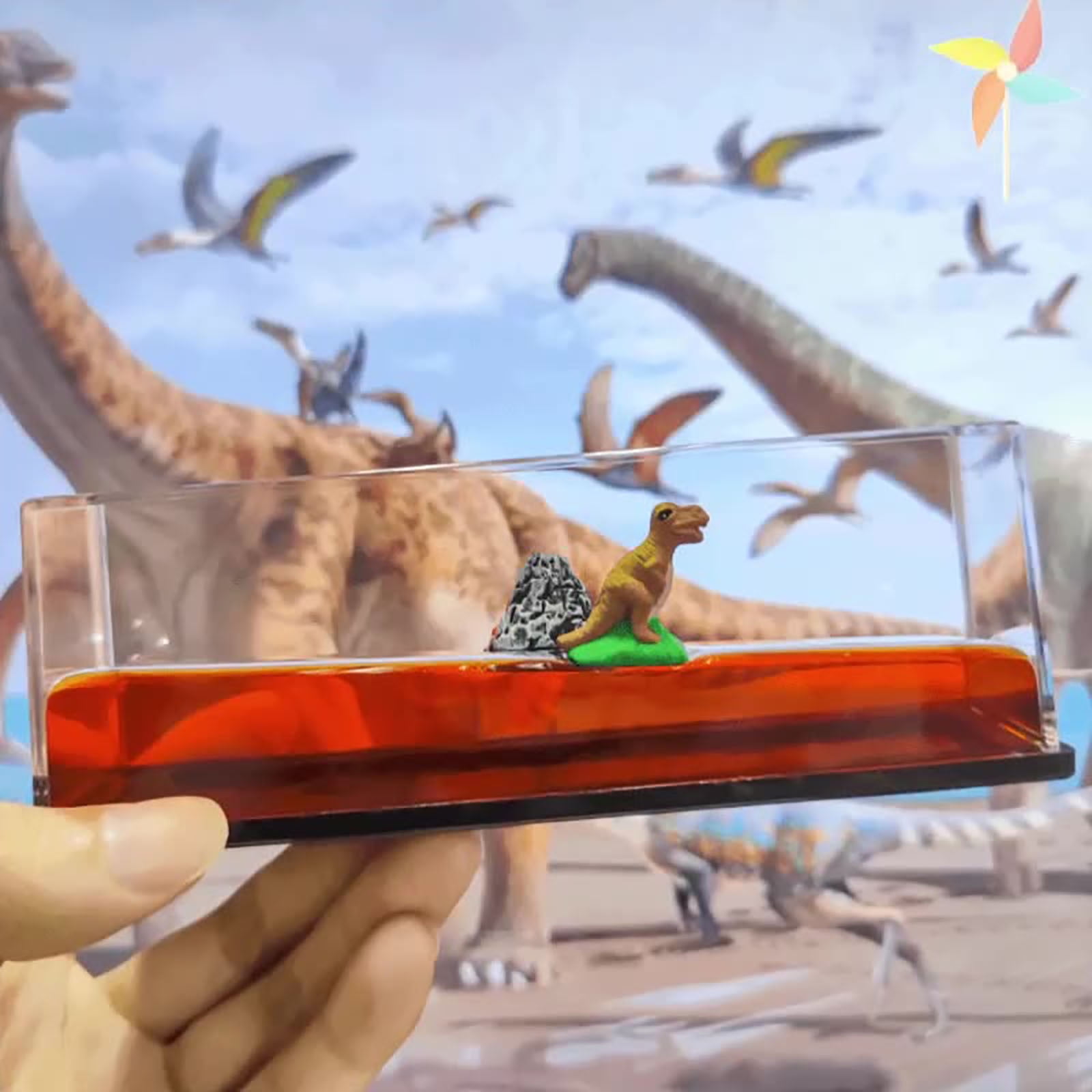 Vikakiooze Fluid Drift Bottle,Dinosaur That Never Sinks Decoration