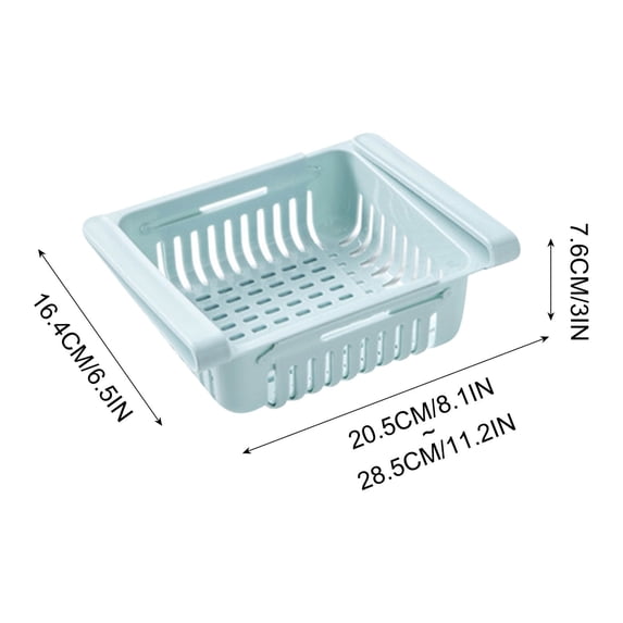 Vikakiooze Fridge Drawer Organizer Retractable Drawer Refrigerator Storage Box,Unique Design Pull Out Bins, Fridge Shelf Holder Storage Box, Small Size, Fit For Under 0.5'' Fridge Shelf on