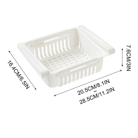 Vikakiooze Fridge Drawer Organizer Retractable Drawer Refrigerator Storage Box,Unique Design Pull Out Bins, Fridge Shelf Holder Storage Box, Small Size, Fit For Under 0.5'' Fridge Shelf on Clearance