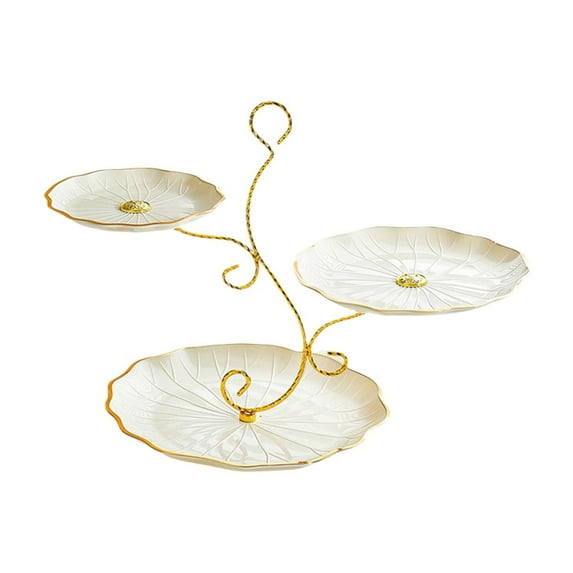 Vikakiooze Fruit Tray Home Living Room Three Layer Candy Tray Snacks Dried Fruit Storage Tray Fruit Tray