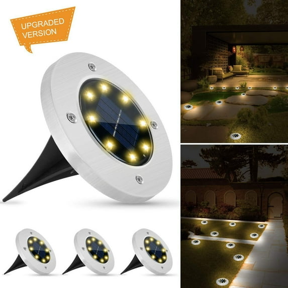 Vikakiooze Gardening Items, Solar Lights Outdoor With 16LEDs Frosted Solar Ground Lights Outdoor