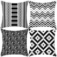 thumbnail image 1 of Vikakiooze Geometric Cushion Cover Black And White Polyester Throw Pillow Case 18'', 1 of 1
