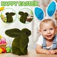 thumbnail image 1 of Vikakiooze Grass Easter Furry Flocked Bunny Miniatures Standing Moss Garden, 1 of 9