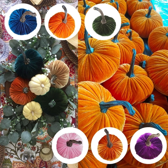 Vikakiooze Halloween 1 Pc Velvet Pumpkins Decor Super Soft Stuffed With Exquisite