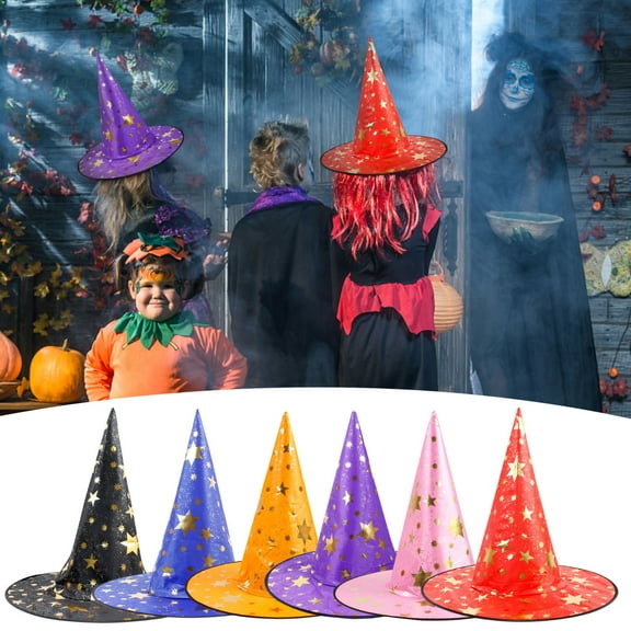 Vikakiooze Halloween Bathroom Decor, Witch Hat Halloween Makeup Ball Party Hat Children's Performance Witch Magician Pointed Hat