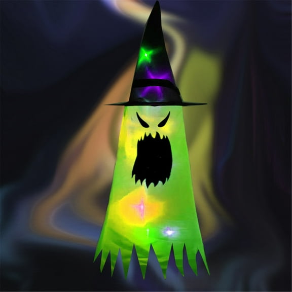 Vikakiooze Halloween Decorations Garden Decoration Glowing Halloween Holiday LED Lights Witch Hat Lamp Pendant, Halloween Decorations