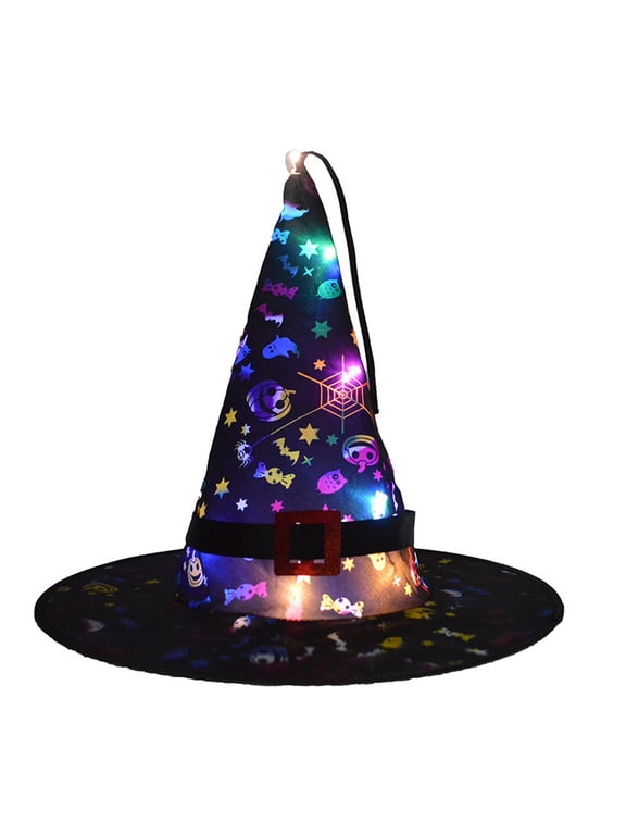 Halloween Decorations Halloween Glowing Hat Children Adult Party Dance Party Dress Up Witch Hat, Halloween Decorations
