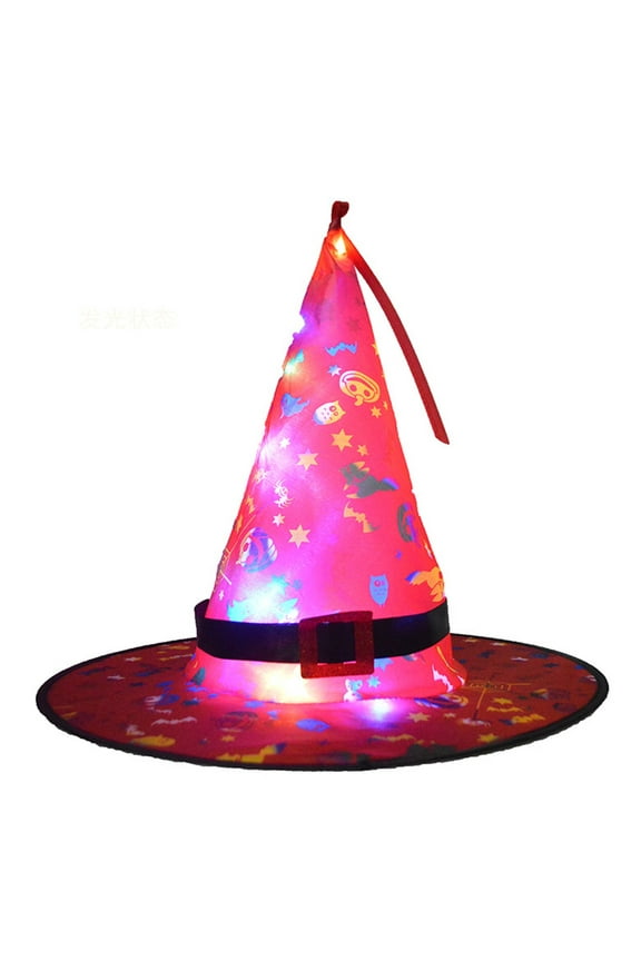 Halloween Decorations Halloween Glowing Hat Children Adult Party Dance Party Dress Up Witch Hat Halloween decorations sales