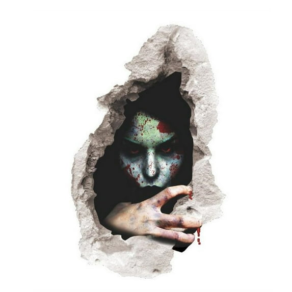 Vikakiooze Halloween Decorations, Horror Three-dimensional Wall Sticker Bedroom Living Room Decoration Broken