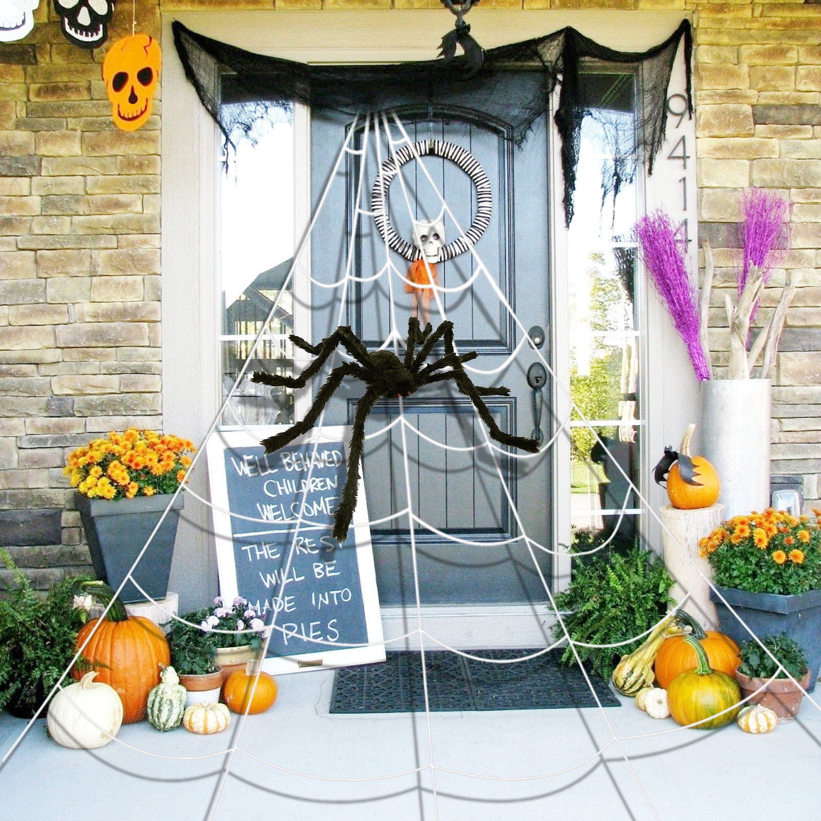 Vikakiooze Halloween Decorations Outdoor Decoration Cobwebs And ...