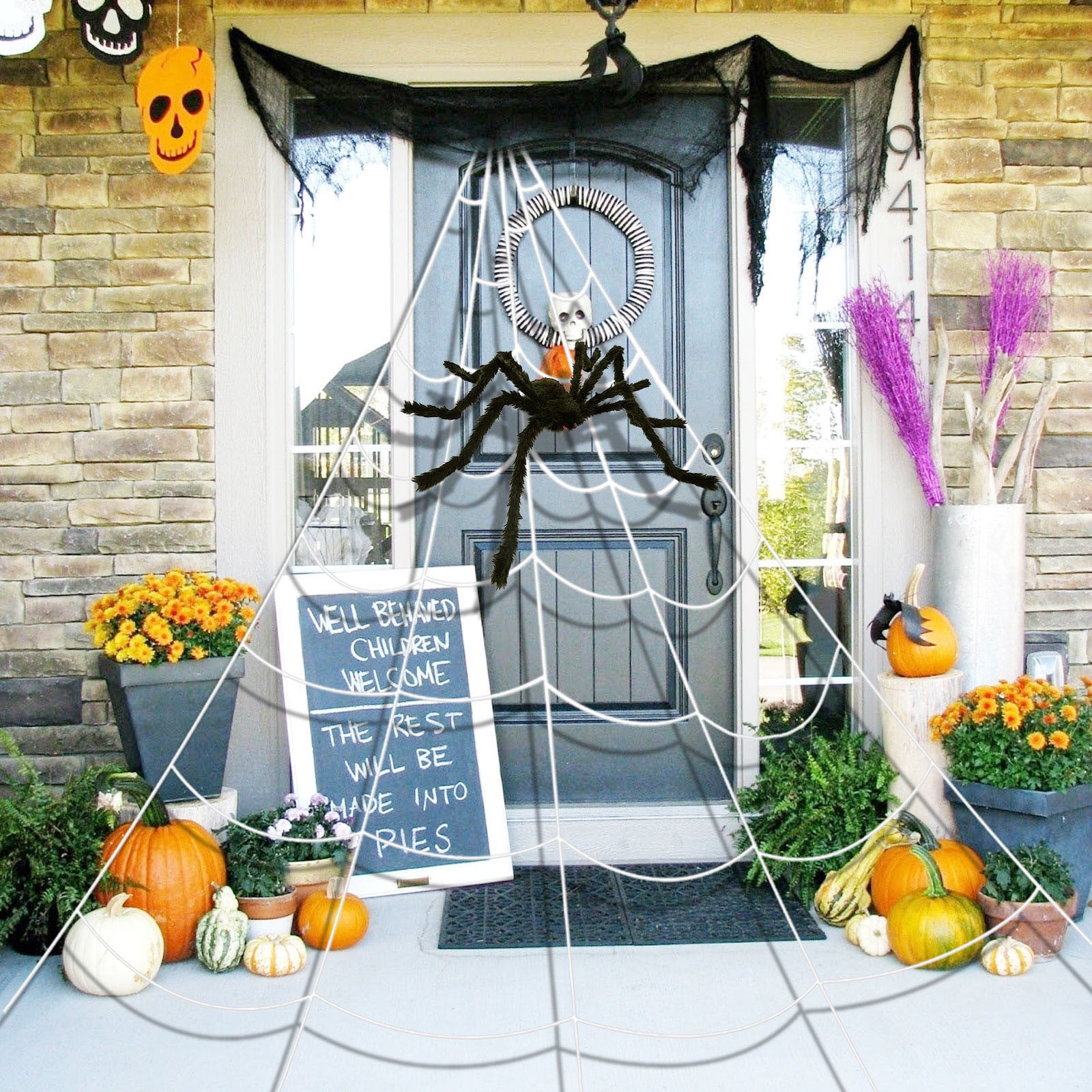 Vikakiooze Halloween Decorations Outdoor Decoration Cobwebs And ...