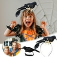 thumbnail image 1 of Vikakiooze Halloween Party Decorations, Halloween Exaggerated Mori Tie Crow Headband Ghost Festival Personality Accessories Feather Black Crow Hair Accessories, 1 of 7