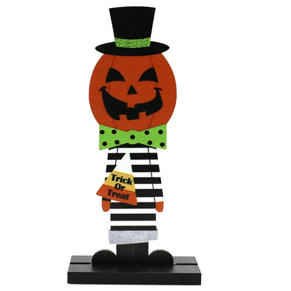 Vikakiooze Halloween Pumpkin Man Witch Home Table Decoration Woodwork Ornaments, Halloween Decorations