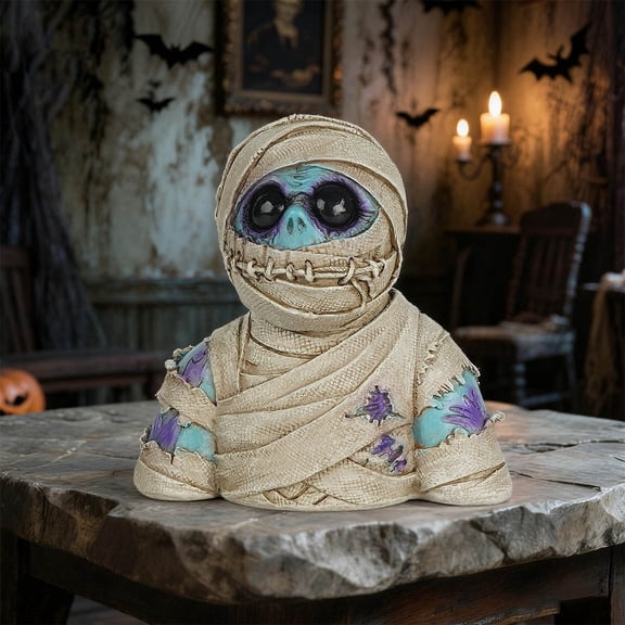 Vikakiooze Halloween Spooky Masked Skeleton Mummy Resin Figurine