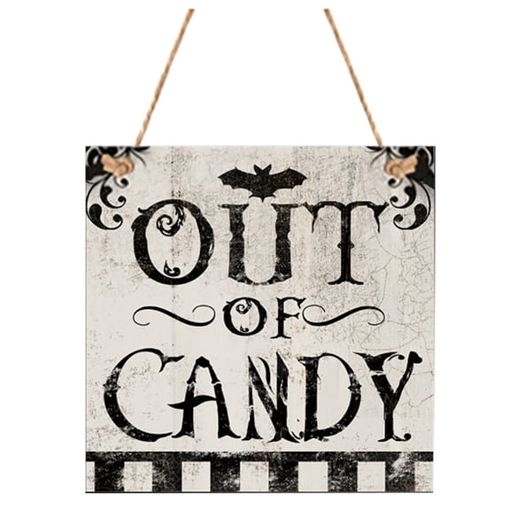 Vikakiooze Halloween Witch Hat Listing Wooden Ghost Festival Skull Decoration Hanging Board, Halloween Decorations