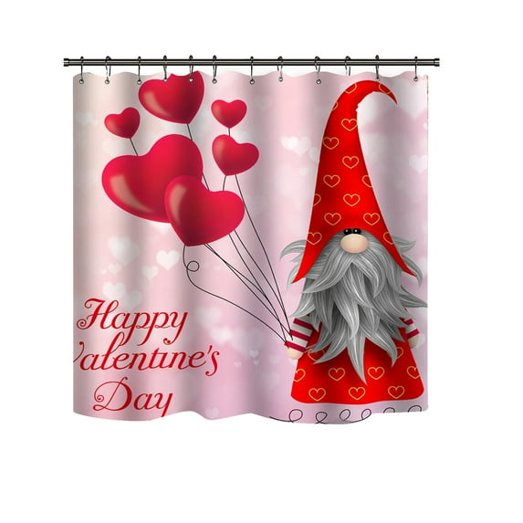 Vikakiooze Happy Valentine's Day Shower Curtain, Waterproof Waterproof Fabric Bath Curtain