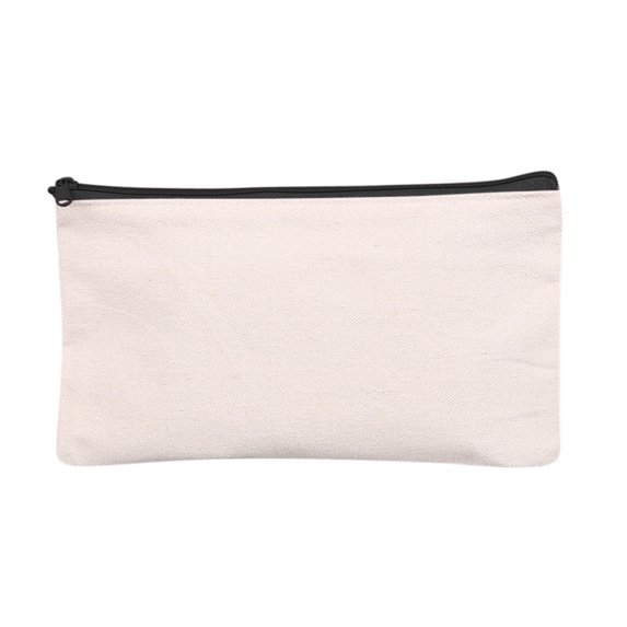 Vikakiooze Home Blank Canvas Zipper Pouch For Diy Craftcanvas Makeup Bags With Colored Zipper In Canvas Cosmetic Bag Multi-Purpose Travel Bags Pen Pencil Case