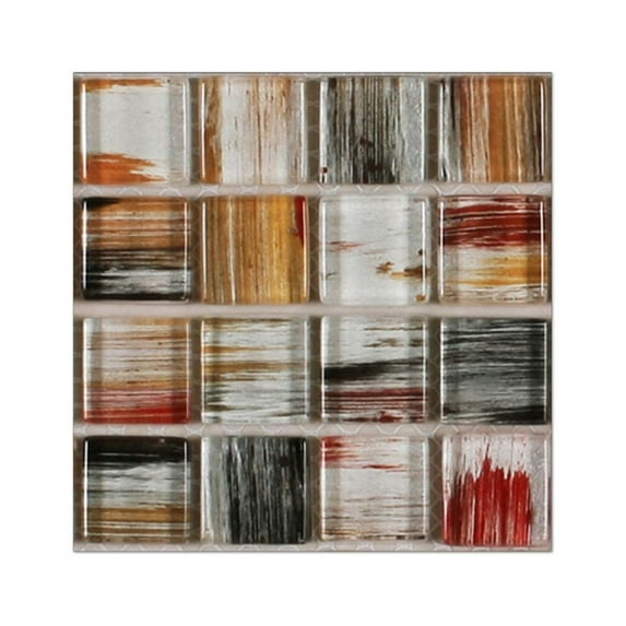 Vikakiooze Home Decor , 20Pcs Self Adhesive Tile Floor Wall Decal Sticker DIY Kitchen Bathroom Decor