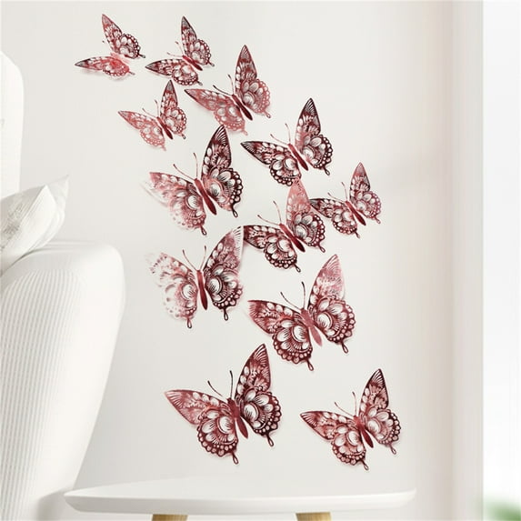 Vikakiooze Home Decor Clearance, 3D Color Stereo Butterfly Personality Creative Living Room Bedroom Wall Stickers