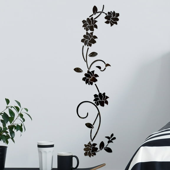Vikakiooze Home Decor , 3D Diy Flower Shape Acrylic Wall Sticker Modern Stickers Decoration