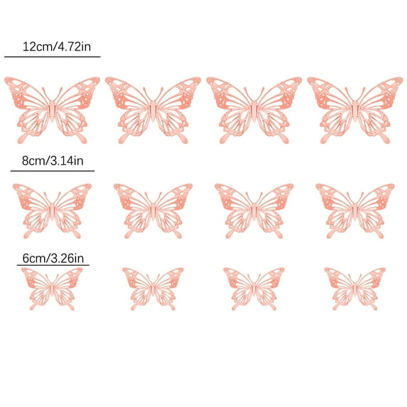 Vikakiooze Home Decor , 3D Flying Hollow Butterfly Home Decoration Festive Party Layout Cardboard Butterfly Wall Sticker