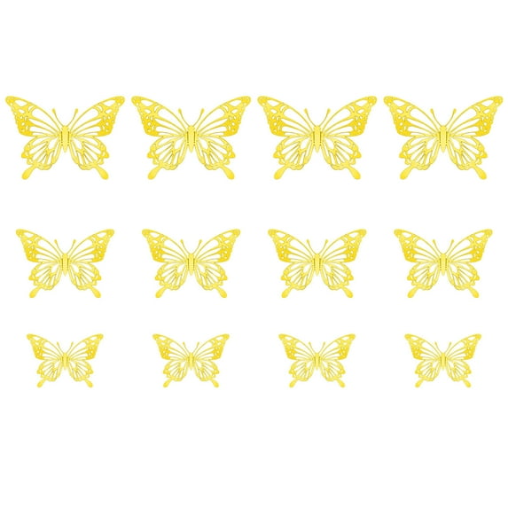 Vikakiooze Home Decor , 3D Flying Hollow Butterfly Home Decoration Festive Party Layout Cardboard Butterfly Wall Sticker