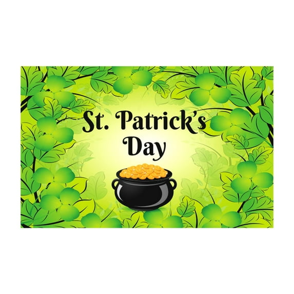 Vikakiooze Home Decor Under $5, St Patrick's Day Flags Double Printed Banner Shamrocks Hat Gold Coins Luck Green Yard Sign Trefoil Poster Photo Irish Holiday Decorations