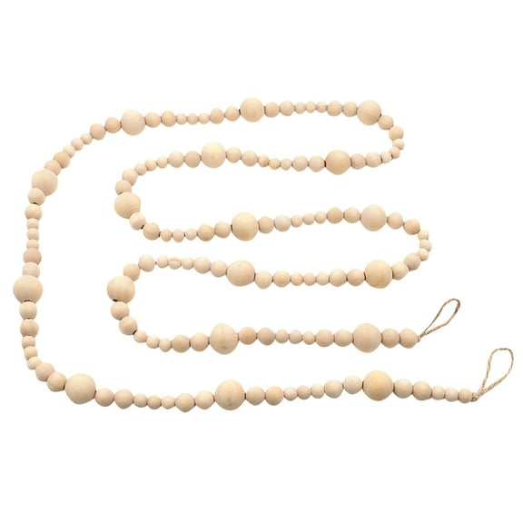 Vikakiooze Home Decor , 7ft Wooden Beaded Garland Home Decor Boho Decorations Wall Hanging Beads