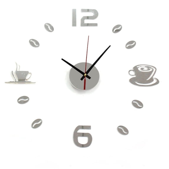 Vikakiooze Home Decor Acrylic DIY Self Adhesive Interior Wall Creative Decoration Mute Clock
