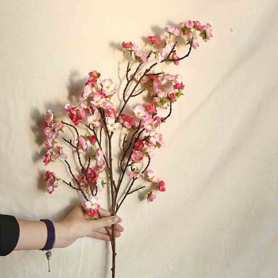 Vikakiooze Home Decor Artificial Cherry Peach Blossom Fake Silk Flower Home Wedding Party Floral Decor