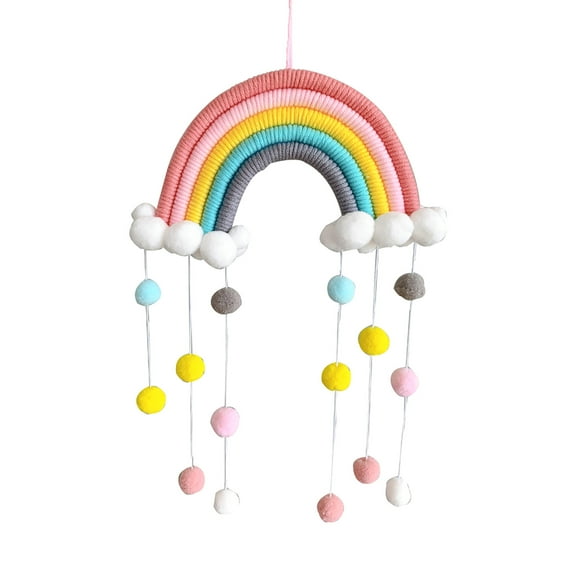 Vikakiooze Home Decor Children's Room Decoration Pendant Woven Cloud Rainbow Wall Decoration Pendant