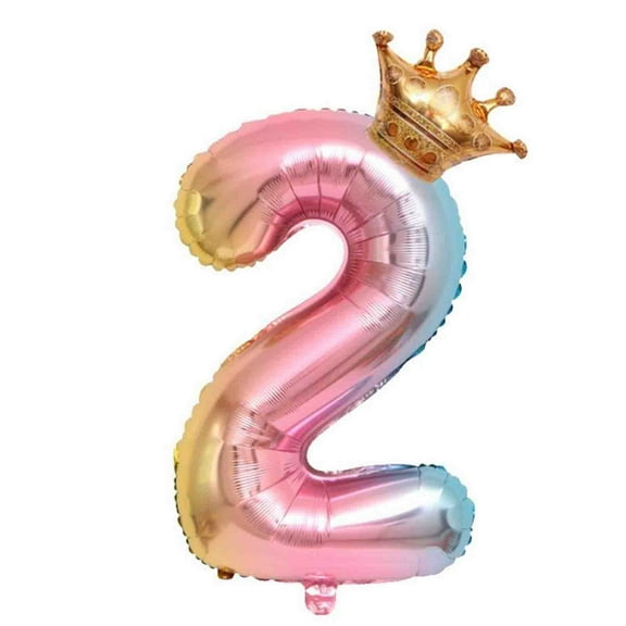 Vikakiooze Home Decor , Crown Number Foil Balloons Number Ballon Happy Birthday Party Decoration 32 Inch