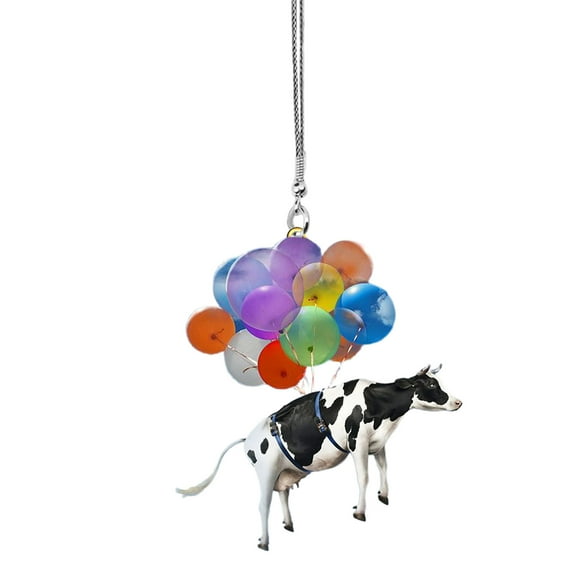 Vikakiooze Home Decor Cute Cows Car Hanging Ornament with Colorful -Balloon Hanging Ornament Decors HOT