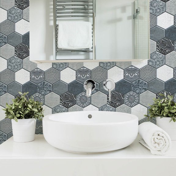 Vikakiooze Home Decor Explosion Models 3D Stereo Tile Stickers Anti-Collision Stickers PVC Wall Sticke