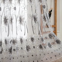 Vikakiooze Home Decor , Floral Tulle Voile Door Window Curtain Drape Panel Sheer Scarf Valances Curtain