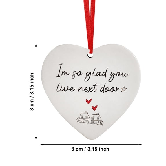 Vikakiooze Home Decor , I Wish You Lived Nex Door Gifts For Best Friend Valentine's Day OrnamentSister Outdoor Decorations Valentine's Day Heart Hanging Ornaments Outdoor Valent
