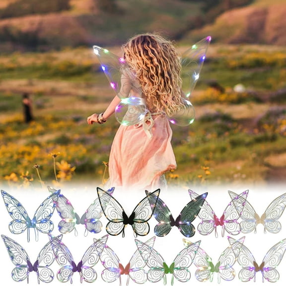 Vikakiooze Home Decor Led Light Photo Performance Light Up Butterfly Props for Kids Women Halloween Cosplay Birthday, C