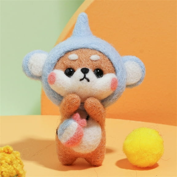 Vikakiooze Home Decor Needle Technique DIY Material Bag Plush Doll Shiba Inu Series