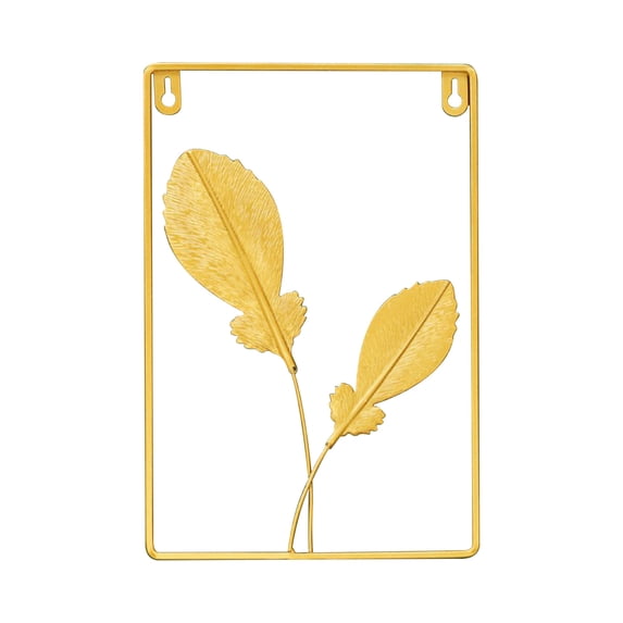 Vikakiooze Home Decor , Nordic Living Room Light Luxury Gold Round Ginkgo Leaf Metal Wall Hanging