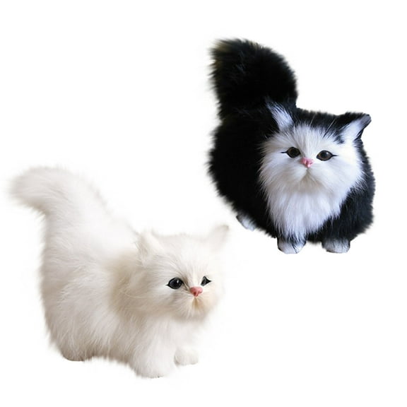 Vikakiooze Home Decor Simulation cats Plush Ornaments Decoration Simulation Animals Models 2PC