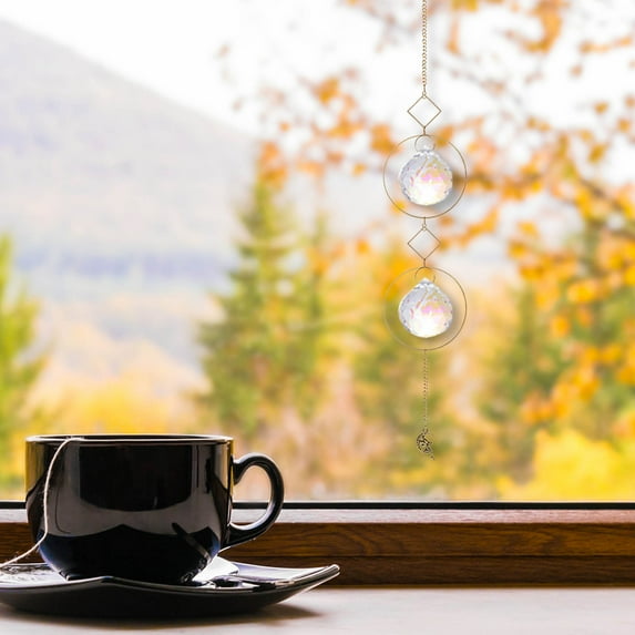 Vikakiooze Home Decor Under $5, Hanging Crystal Wind Chimes Prism- Pendant Crystal Decoration Home Decoration