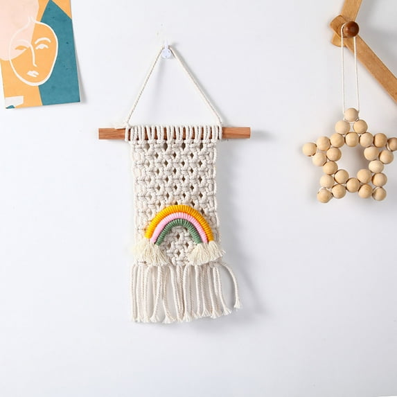 Vikakiooze Home Decor Under $5, Rainbow Hand Woven Pendant Decoration Pendant Interior Window Wall Decoration