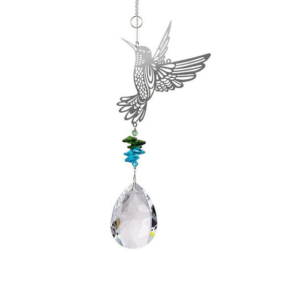 Vikakiooze Home Decor Under $5, Transparent Hummingbird Crystal Pendant For Outdoor Garden Decoration