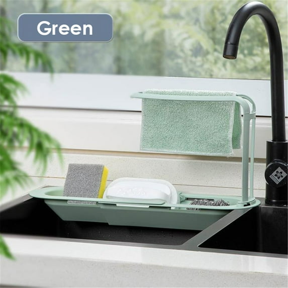 Vikakiooze Household Faucet Clip Rack Kitchen Sink Rag Bath Holder Soap Storage Box