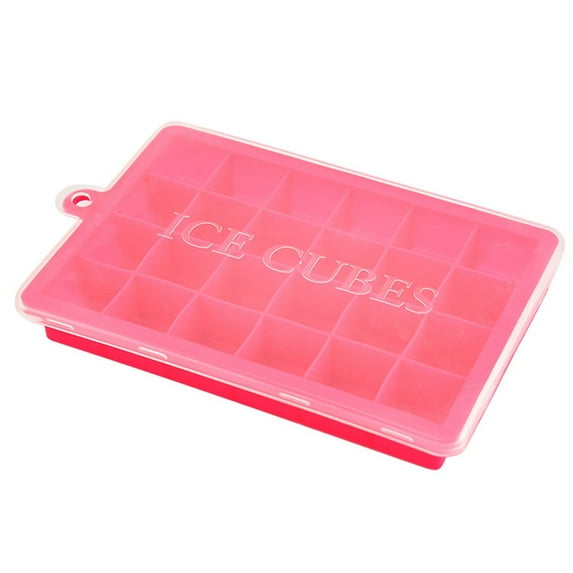 Vikakiooze Ice tray with Lid and Bin, 24pcs Ice Cubes Molds, Ice Trays for Freezer, Ice tray Mold, Ice Freezer Container, Spill-Resistant Removable Lid & Ice Scoop, for Whiskey,tail
