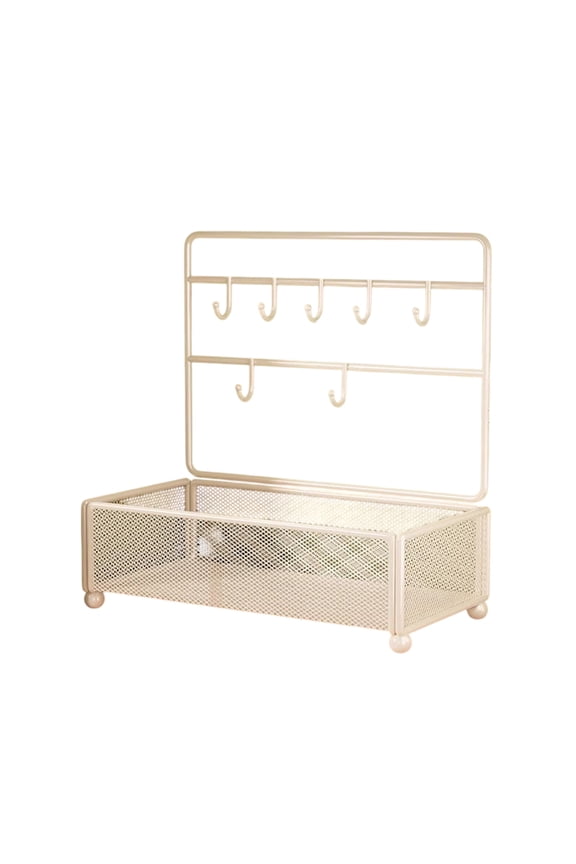 Jewelry Rack Organizer Desktop Trinket Display Rack Desktop Shelf Hangable Shelf Iron Shelf