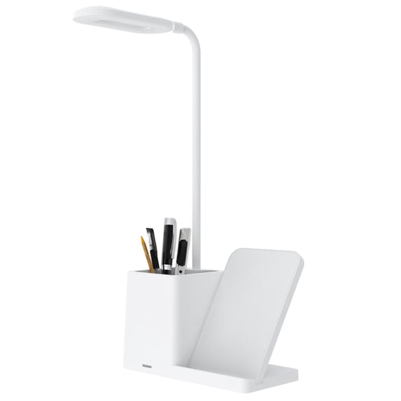 Vikakiooze LED Smart Desk Lamp, 15W Wireless Charging, With Pen Holder, Student Eye Protection Study Lamp, Suitable For Office, Bedroom, Dorm
