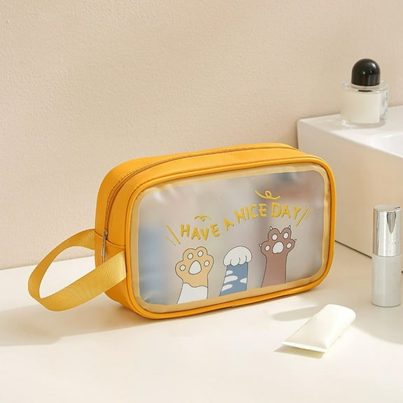 Vikakiooze Large Capacity Transparent Cosmetic Storage Bag Large Cosmetic Makeup Travel Organizer For Men And Women Cosmetic Storage Bag