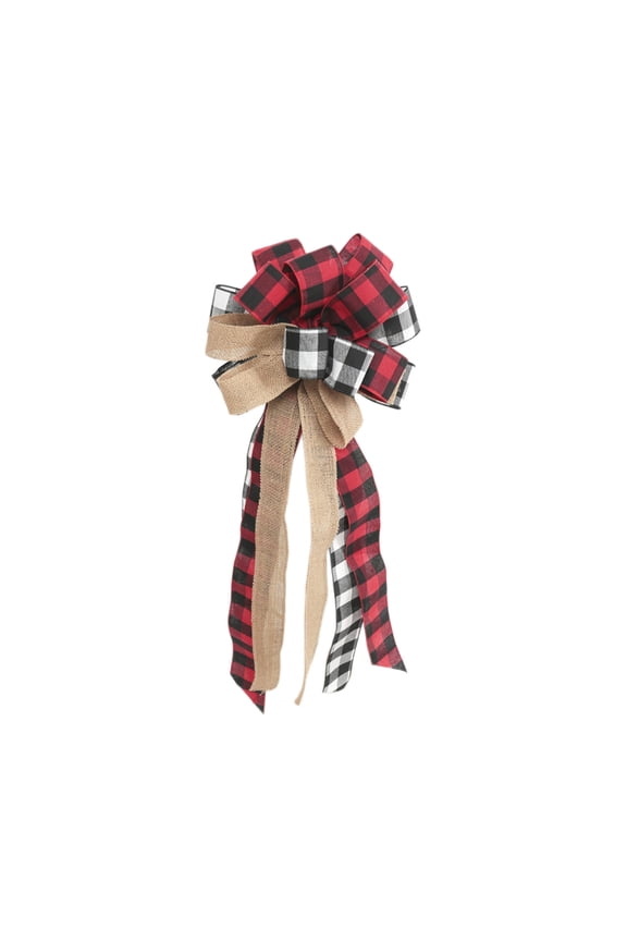 Large Lattice Sequins Ribbon Bow Christmas Decoration Scene Arrangement Christmas Tree Top Bow