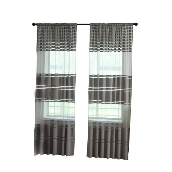 Vikakiooze Leaves Sheer Curtain Tulle Window Treatment Voile Drape Valance 1 Panel Fabric